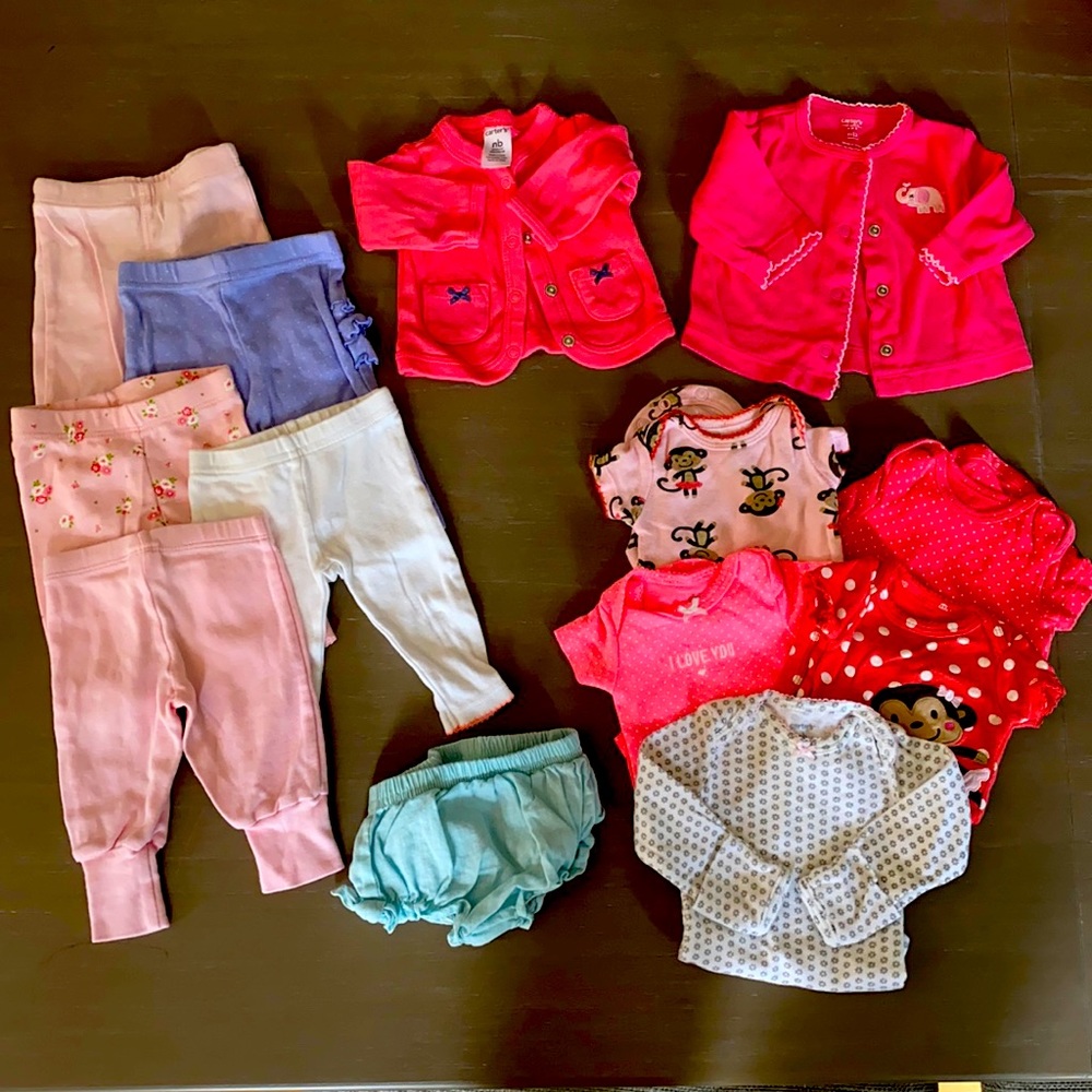 13 pcs NB girls clothing Carter’s/Gerber/KoalaKids